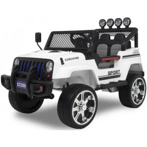 Monster Jeep elektrische kinderauto wit