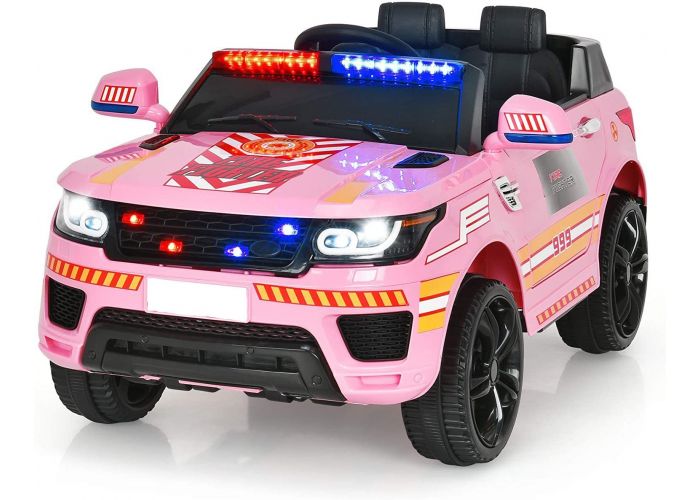 Kijana politie elektrische kinderauto Land Rover roze