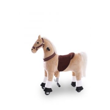 Kijana rijdend speelgoed paard beige klein