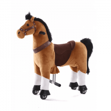 Kijana rijdend speelgoed paard bruin klein