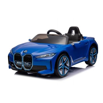 BMW i4 Elektrische Kinderauto 12 volt met afstandbediening - blauw